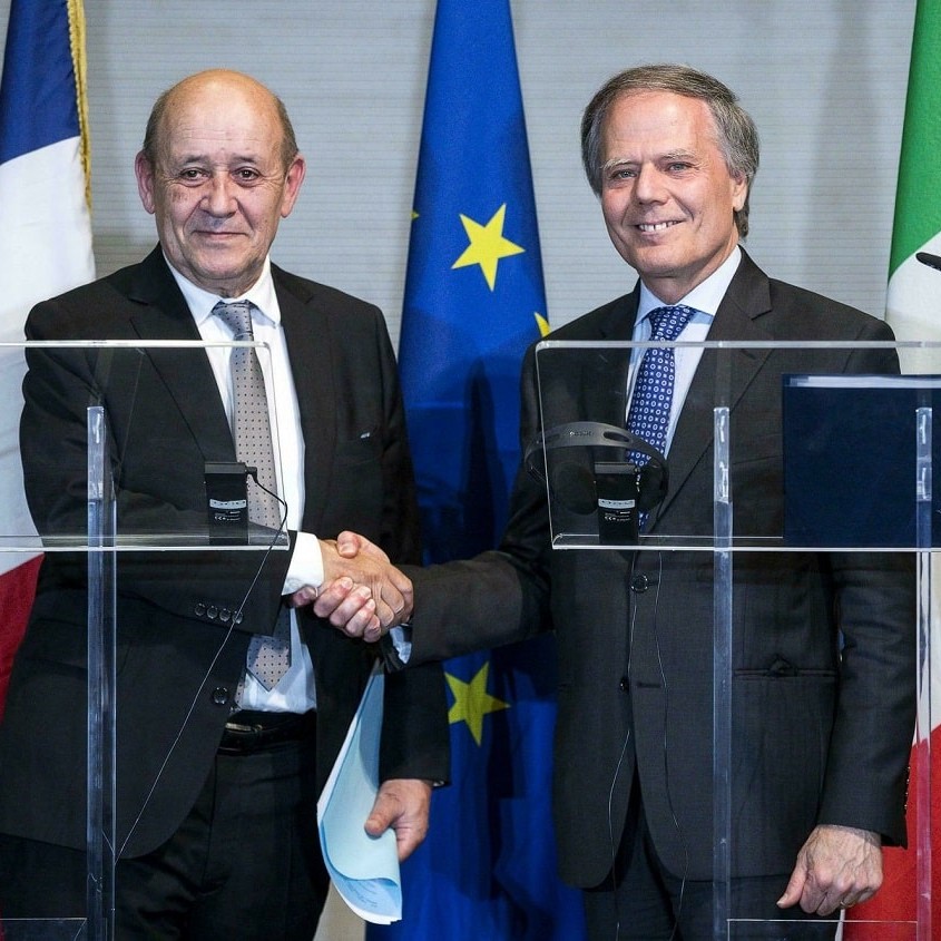 Enzo Moavero Milanesi e l’omologo francese Jean-Yves Le Drian